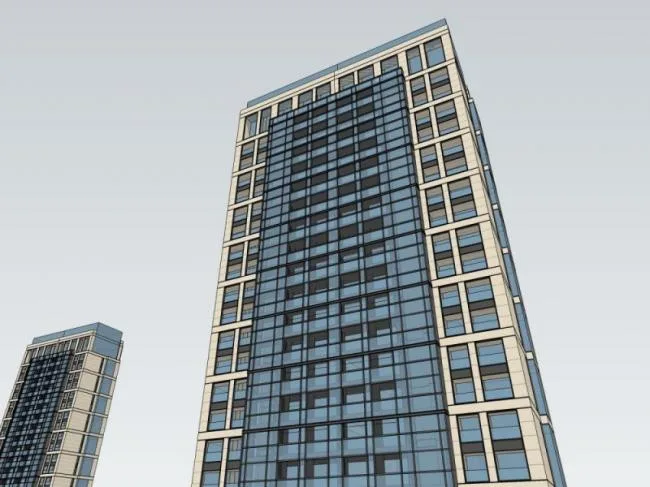 Sketchup Residential Model | Super high-rise residential building, modern style