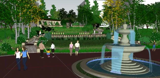 SketchUp Landscape Design: Longhu Garden Courtyard in Classic Style