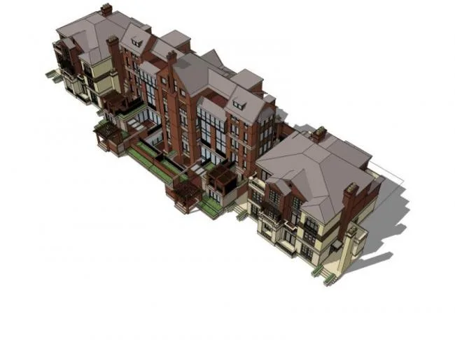 Sketchup Villa Model | Multi row Villa, European Style