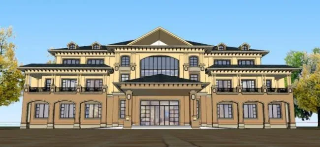 Sketchup Villa Model | Stacked Villa, Classical Style