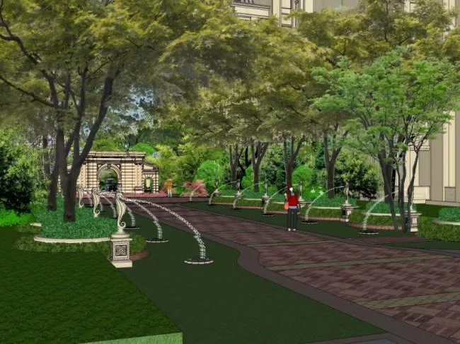Sketchup Landscape Model | Community Landscape, Residential Landscape, Classical Style