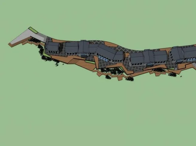 SketchUp Business Model: Modern Chinese-Style Commercial Street Design