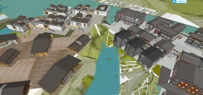 Sketchup Business Model | Multi story Commercial Street, New Chinese Style
