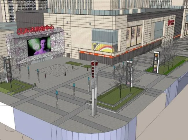 Sketchup Complex Model | Multi story Commercial Complex, Residential, Ground Floor Commercial, Classical Style