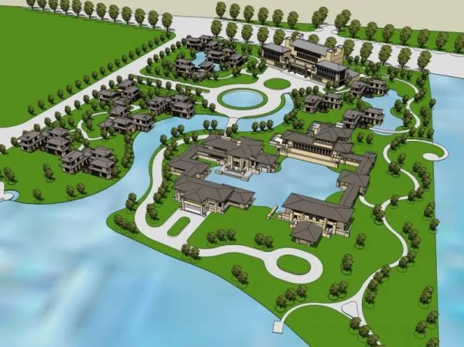 Sketchup Hotel Model | Low rise Resort, Hotel, Modern Style