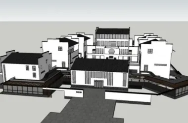 SketchUp Cultural Model: Multi-Story Museum Featuring Traditional Chinese Architecture-BIM WORLD