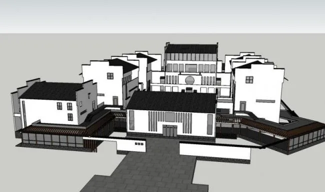 SketchUp Cultural Model: Multi-Story Museum Featuring Traditional Chinese Architecture