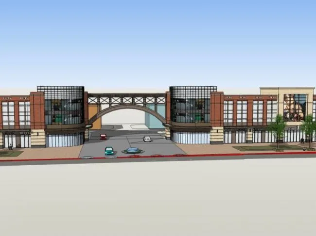 Sketchup Business Model | Multi story Commercial Pedestrian Street, Modern Style