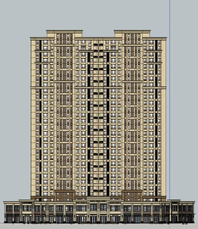 Sketchup Residential Model | High rise Residential Buildings, Residential Buildings, Neoclassical Style