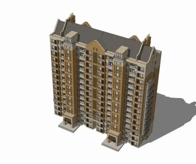 Sketchup Residential Model | High rise residential building, British classical style, residential architecture