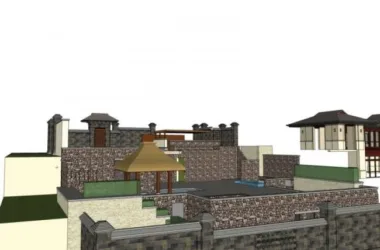 SketchUp Landscape Model: New Chinese Style Courtyard Design-BIM WORLD