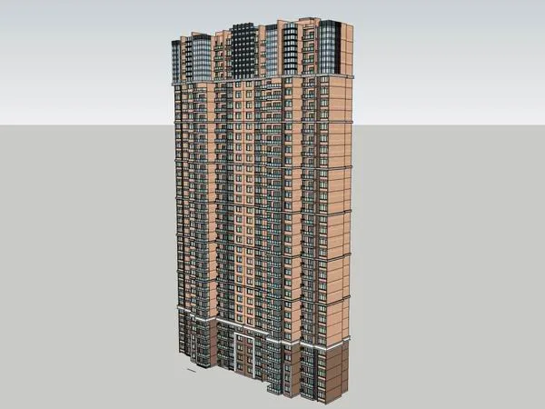 Sketchup Residential Model | High rise residential building, modern style, 25 floors