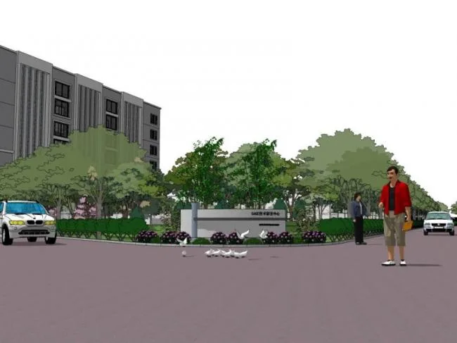 Sketchup Landscape Model | Office Landscape, Modern Style