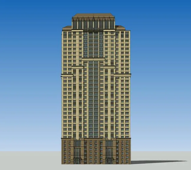 Sketchup Residential Model | High rise Residential Buildings, Residential Buildings, French Classical Style