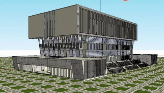 Sketchup Cultural Model | Multi story Library, Cultural Architecture, Modern Style