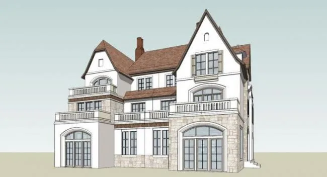 Sketchup Villa Model | Twin Villa, Classical Style, German Style
