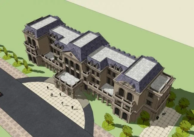 Sketchup Hotel Model | Multi story Hotel, French Style, Classical Style