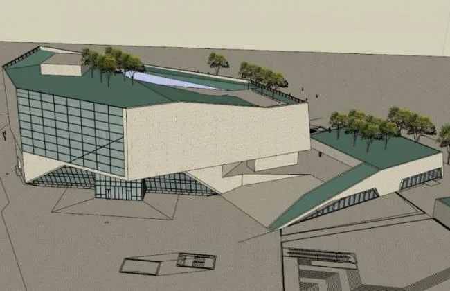 Sketchup Cultural Model | Multi story Exhibition Hall, Cultural Architecture, Modern Style