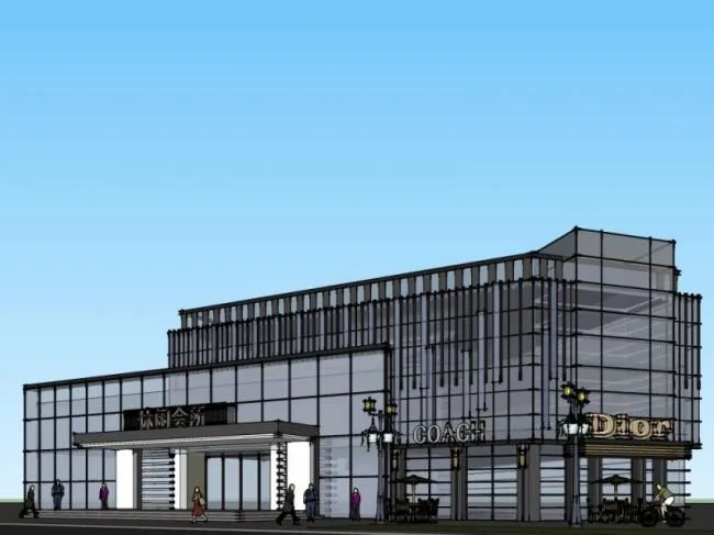 Sketchup Business Model | Multi story Clubhouse, Modern Style