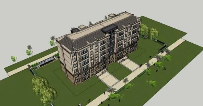 Sketchup Residential Model | Multi story Residence, Western style House, Residential Building, Classical Style