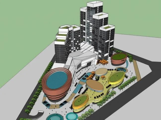 Sketchup Hotel Model | High Rise Hotel Complex, Modern Style