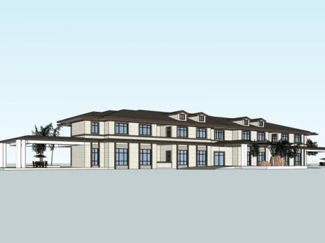 Sketchup Business Model | Low Level Clubhouse, Modern Style