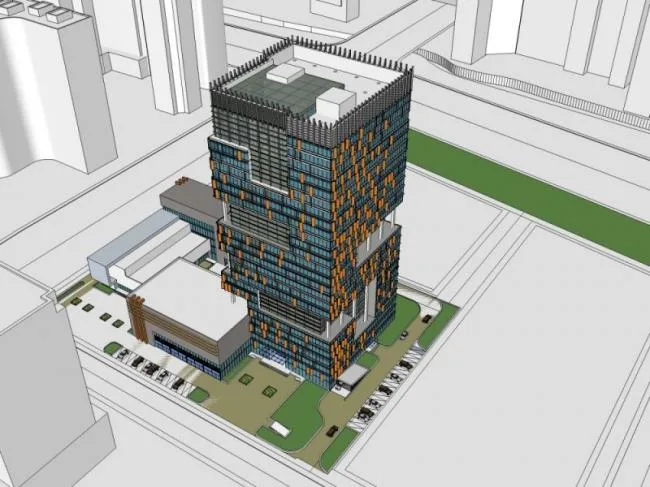 Modern Multi-Story Office Building Model in SketchUp