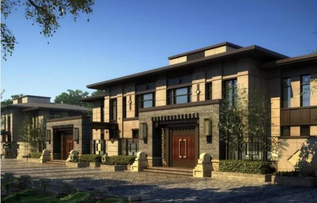 Sketchup Villa Model | Row Villa, Garden Villa, New Chinese Style
