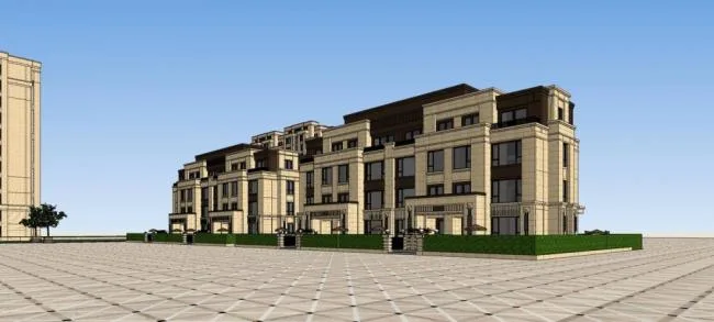 Sketchup Residential Model | High rise residential complex, neoclassical style, residential building, multi story garden villa, apartment