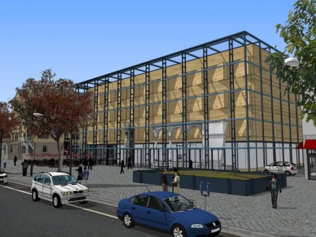 Sketchup Business Model | Multi story Commercial Street, Modern Style