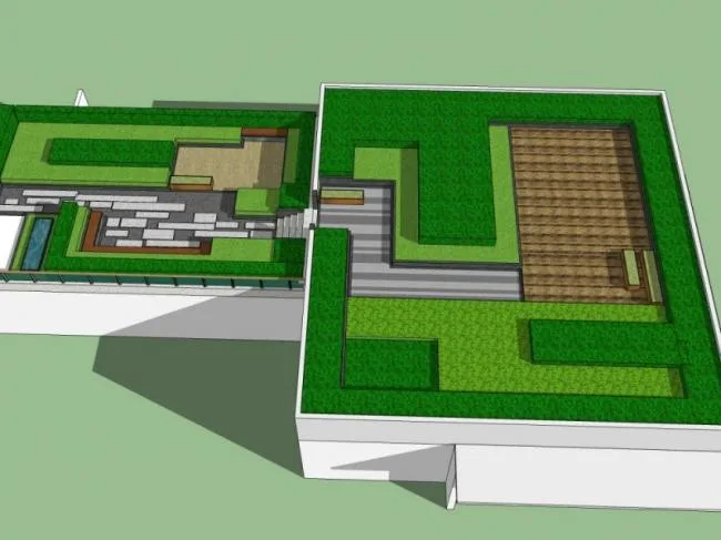 Sketchup Landscape Model | Roof Garden Landscape, Modern Style