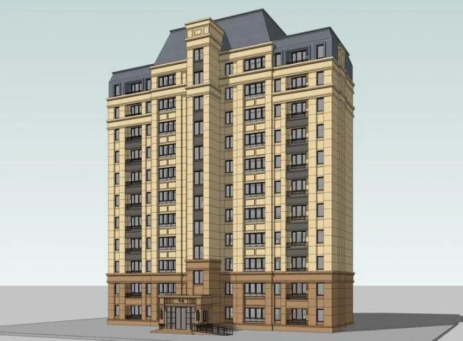 SketchUp Models for Mid to High-Rise Residential Buildings in French Classical Style