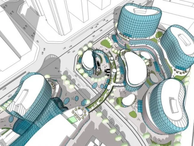 Sketchup Complex Model | Multi story Commercial Complex, Office, Modern Style