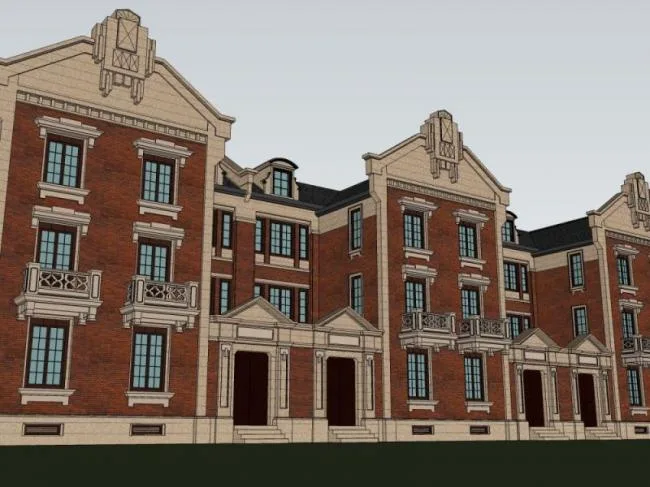 Sketchup Villa Model | Multi row Villa, European Classical Style