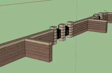 SketchUp Material Model: Courtyard Wall Entrance Component-BIM WORLD