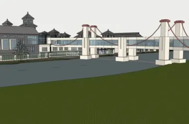 SketchUp Business Model: Multi-Story Tourist and Commercial Street in Traditional Chinese Style-BIM WORLD
