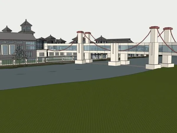 Sketchup Business Model | Multi story Tourist Street, Commercial Street, Chinese Style
