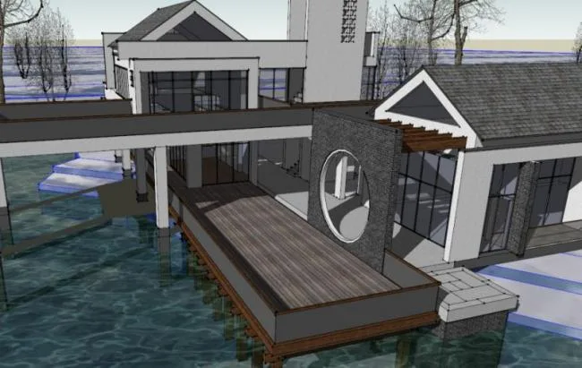 Sketchup Business Model | Low rise Leisure Club, Chinese Style