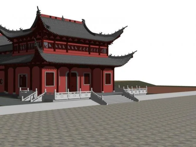 SketchUp Model of a Multi-Story Ancient Chinese Palace