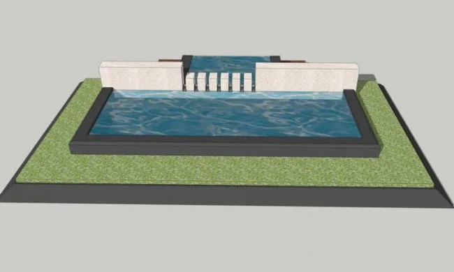 SketchUp Materials for Entrance Water Features: Pool and Landscape Components