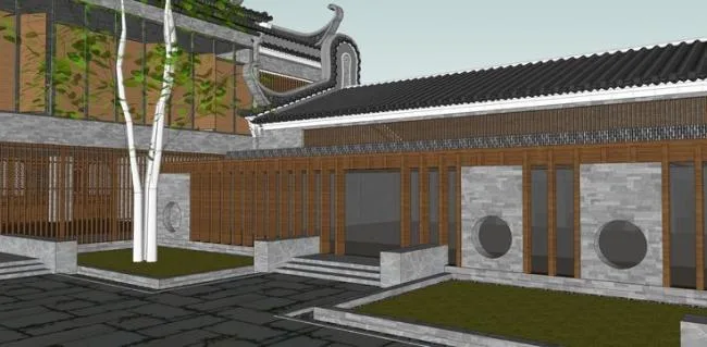Sketchup Residential Model | Residential, Courtyard, Ancient Architecture, Courtyard Design, Chinese Style