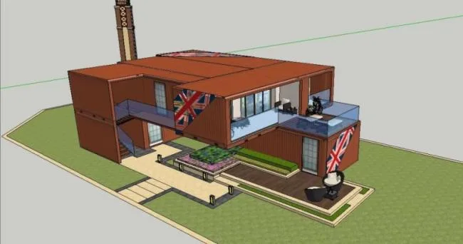 Sketchup Business Model | Multi story Container, Commercial and Entertainment Building, Modern Style