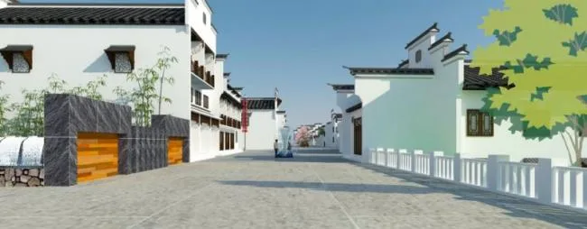 Sketchup Business Model | Multi story Commercial Street, Chinese Style