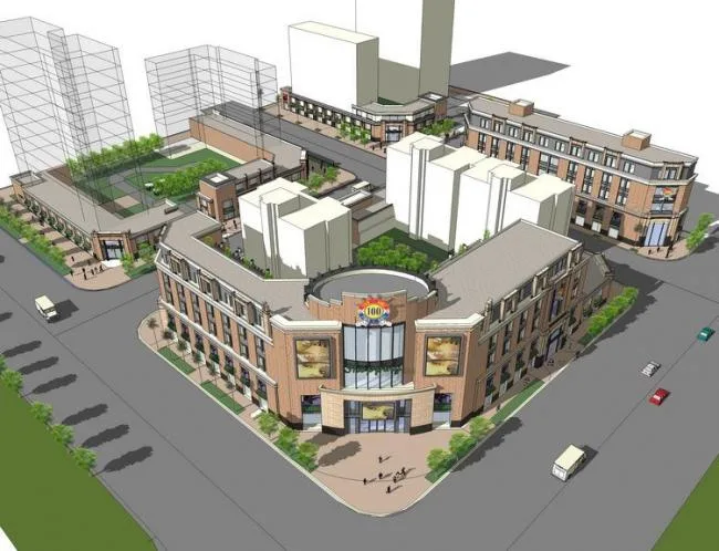 SketchUp Business Model | Multi-story Corner Commercial Building, European Style, Classical Style