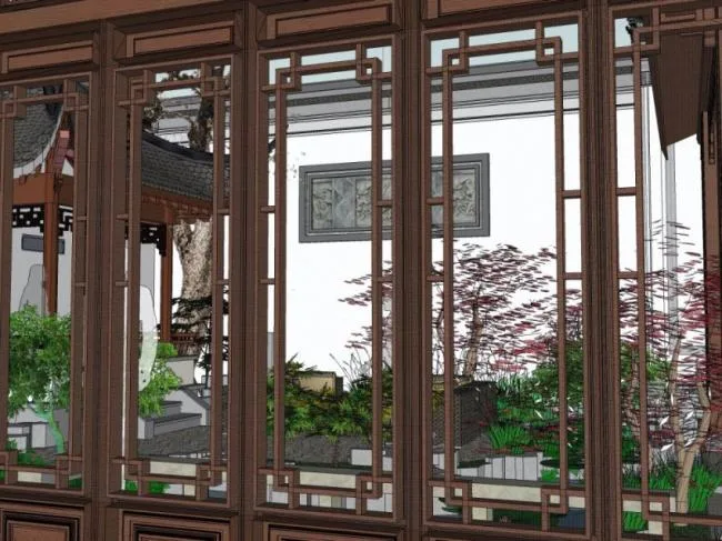 Sketchup Landscape Model | Courtyard Landscape, Chinese Style