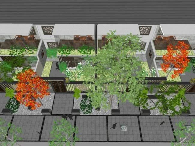 Sketchup Landscape Model | Villa Courtyard, Modern Chinese Style