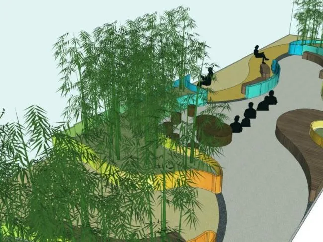 Sketchup Landscape Model | Courtyard Landscape, Modern Style