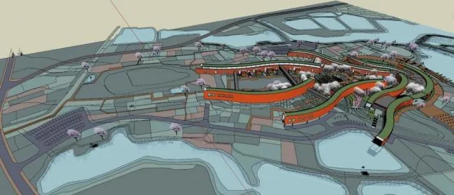 Sketchup Landscape Model | Waterfront Landscape, Modern Style