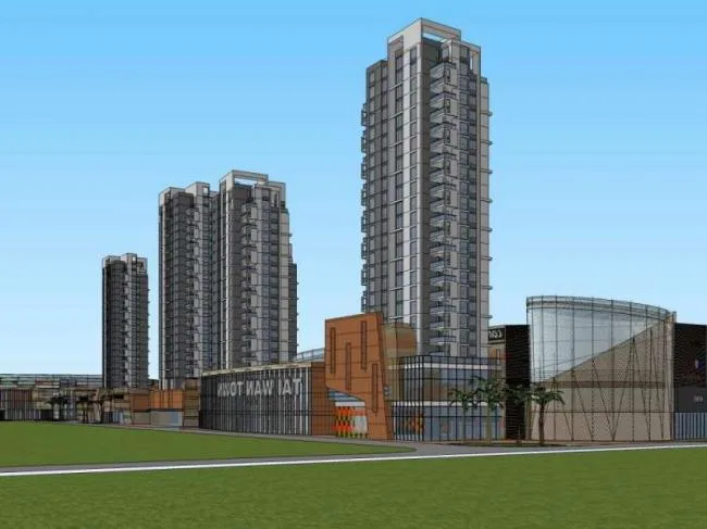 Sketchup Complex Model | High rise apartment residential, commercial, multi story complex, modern style
