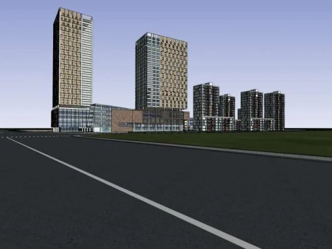 Sketchup Residential Model | High rise Residential Buildings, Modern Style